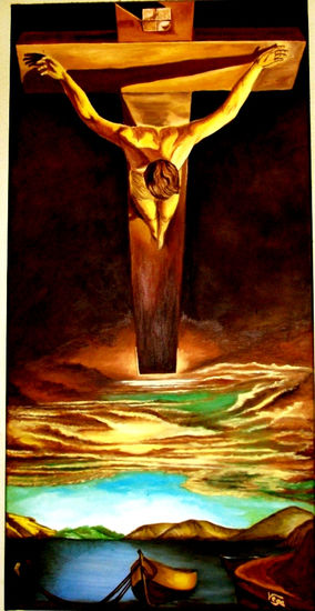 Cristo de Dali (copia) Óleo Lienzo Figura