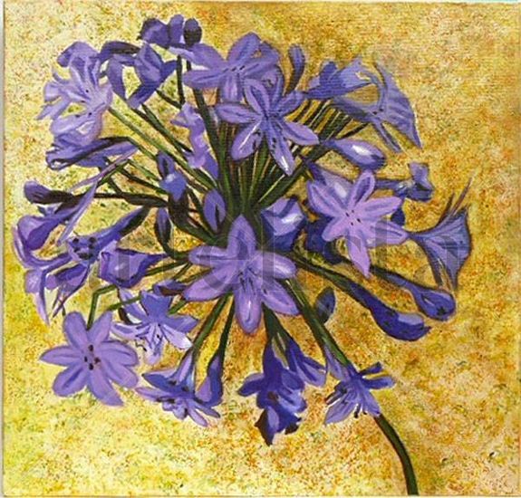 Flor violeta Oil Canvas Floral Painting