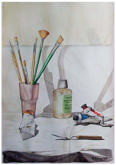 SERIE -EL LUGAR DE TRABAJO- Oil Canvas Still Life Paintings