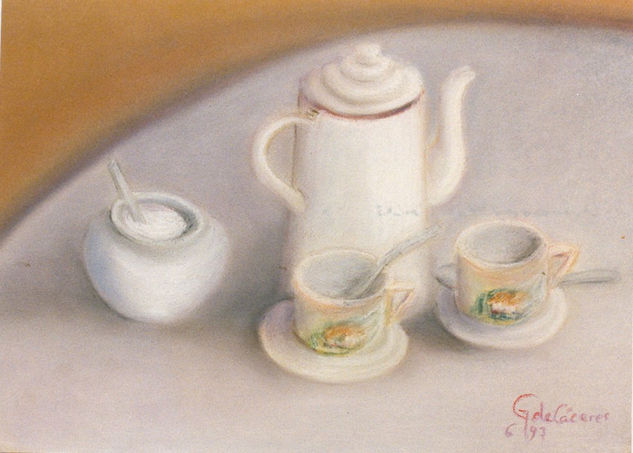 juego de café Pastel Paper Still Life Paintings