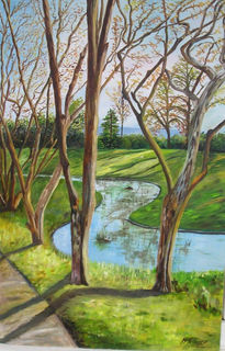 Paisaje con acequia