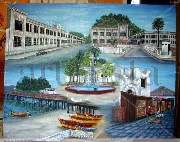 Mi Ciudad "Tomé" Oil Canvas Landscaping