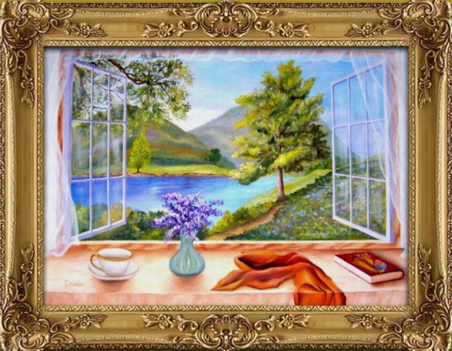 Mi ventana Oil Canvas Landscaping