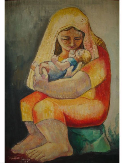 Maternidad con toca