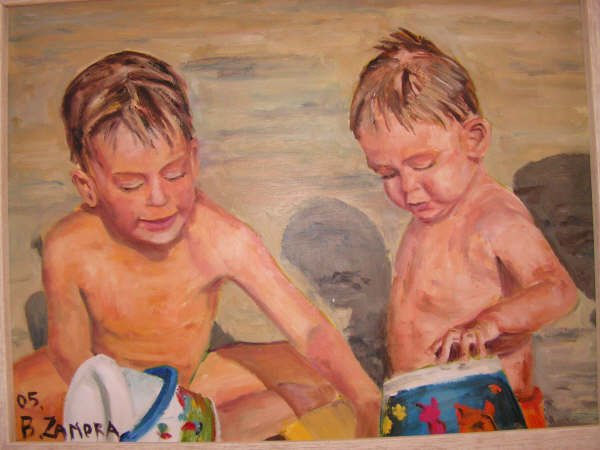 Jaime y Hugo 1 Oil Canvas Figure Painting