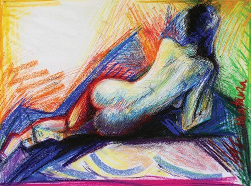 Mujer de espaldas 1 Pastel Papel Figura