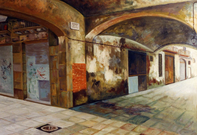 CALLE LAS PANSAS - BARCELONA Oil Canvas Landscaping