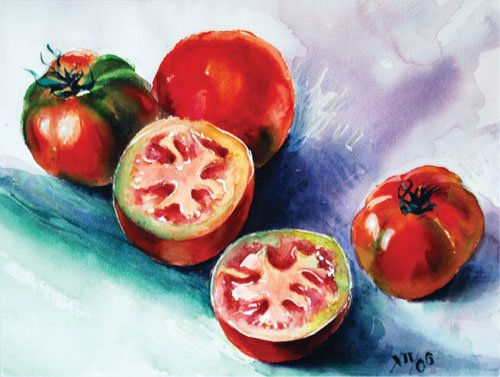 Tomates Watercolour Paper Still Life Paintings