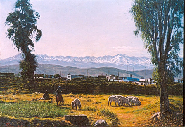 ''Campiña de Arequipa'' Oil Canvas Landscaping