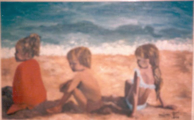 en la playa Oil Canvas Landscaping