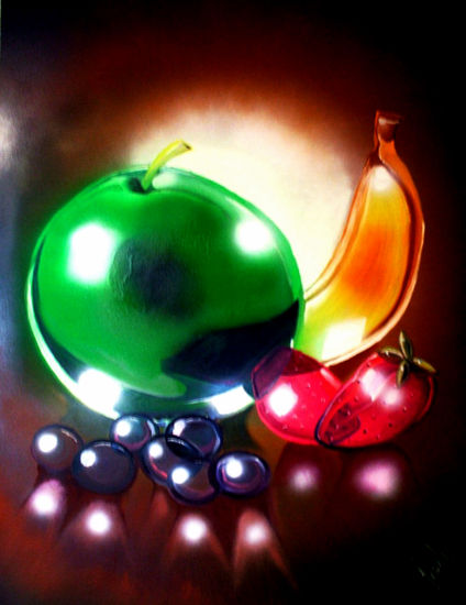 Frutas de cristal ii Oil Panel Still Life Paintings