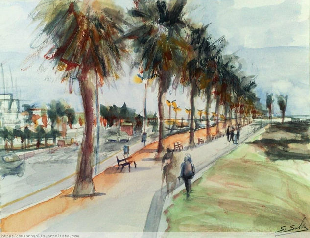 Paseo marítimo Watercolour Paper Landscaping