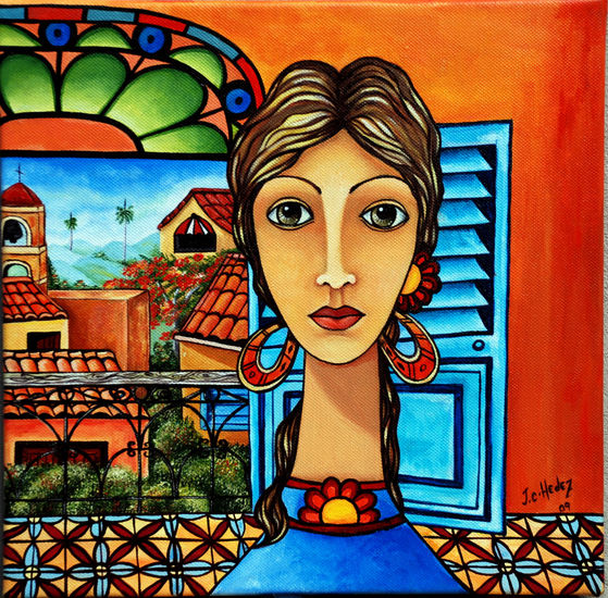 serie  balcones Oil Canvas Figure Painting