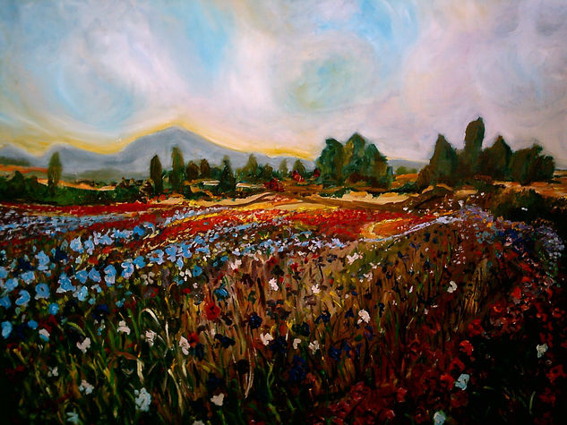 campo primaveral Oil Canvas Landscaping