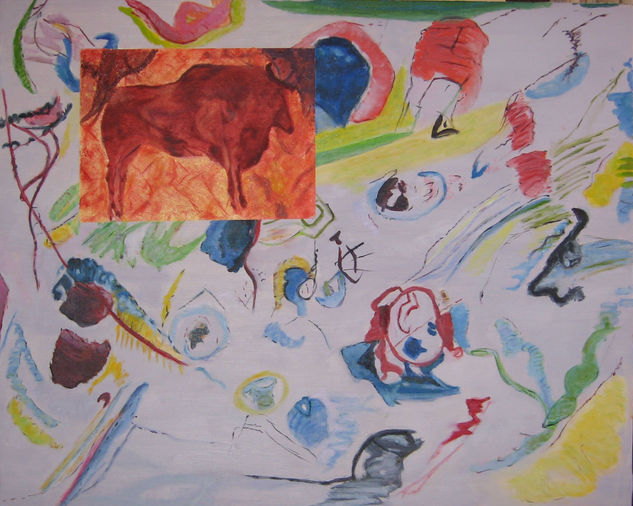 La abstracción de Kandinsky y el bisonte de Altamira Oil Canvas Others