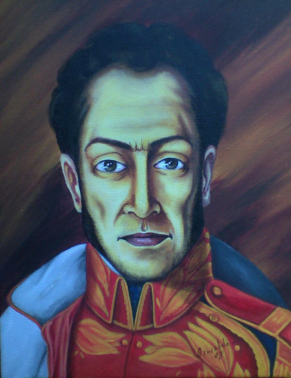 Simon Bolivar Acrylic Canvas Figure Painting