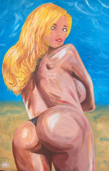 La rubia Acrylic Canvas Nude Paintings