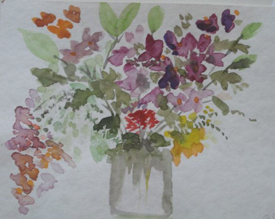 fiori Watercolour Canvas Floral Painting