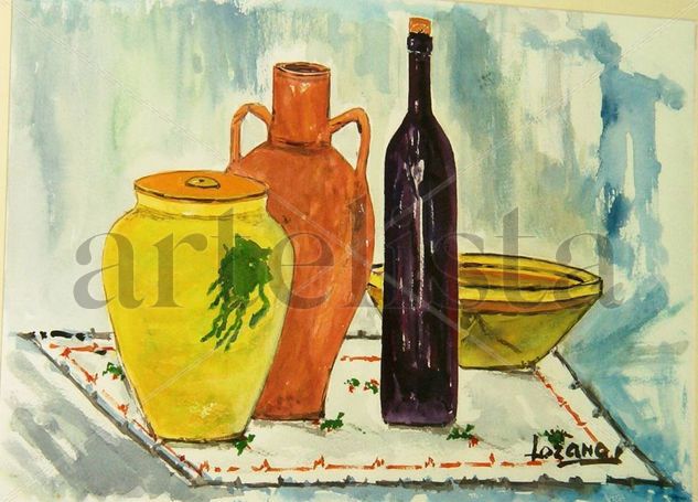 Bodegón Watercolour Canvas Still Life Paintings