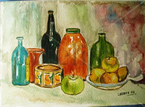 Bodegón con manzana
