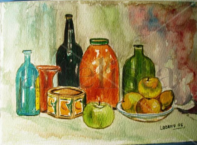 Bodegón con manzana