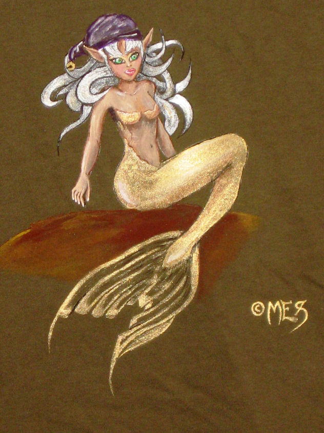 Golden mermaid T-shirt detalle
