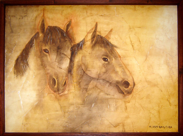 Caballos de campo Oil Canvas Animals