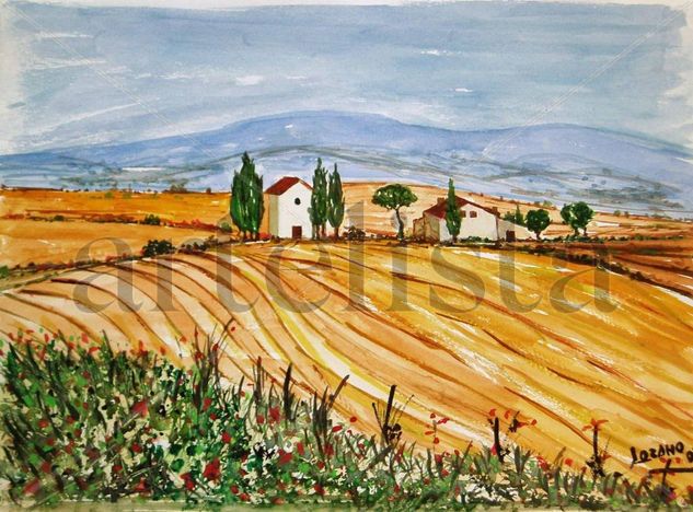 Casitas en la Toscana. Watercolour Paper Landscaping