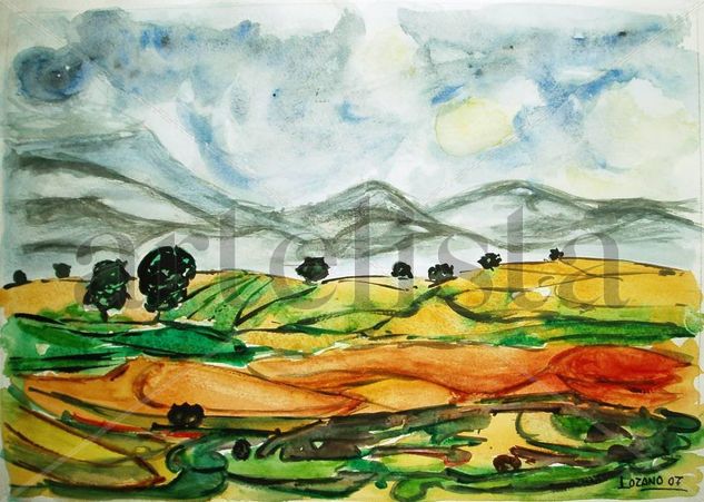 Por tierras del Bonillo. Albacete Watercolour Paper Landscaping