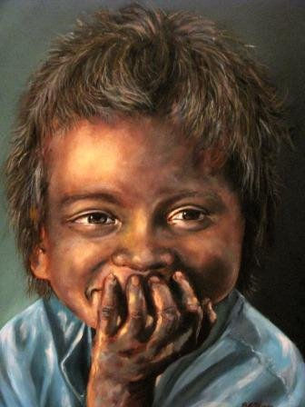 NIÑO DE LA CALLE Oil Canvas Portrait