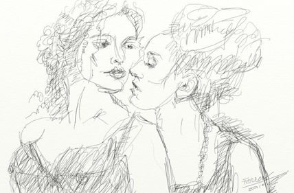 Dibujo 2 mujeres