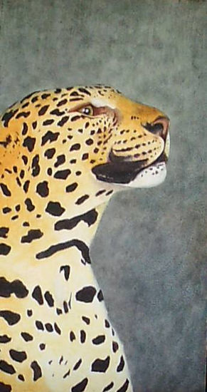 Leopardo Óleo Tabla