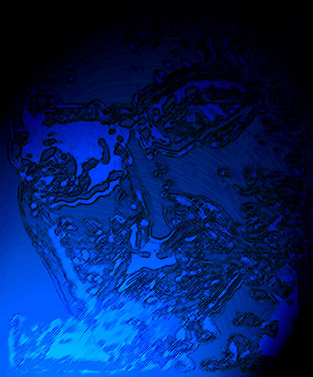 CABEZA DE HOMBRE EN AZUL