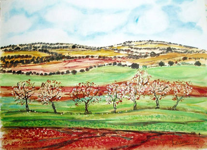 Almendros con encinas