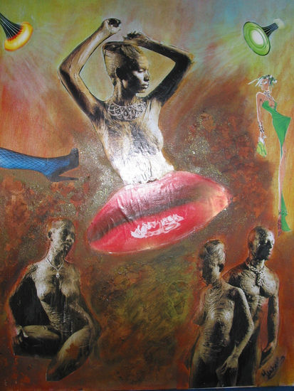 cuerpo pintados Acrylic Canvas Figure Painting