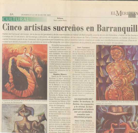 5 artistas sucreños en barranquilla 