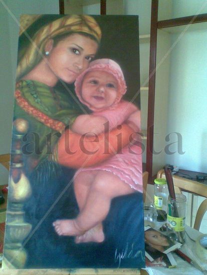 MI PARTICULAR MADONNA DE LA SILLA Oil Canvas Portrait