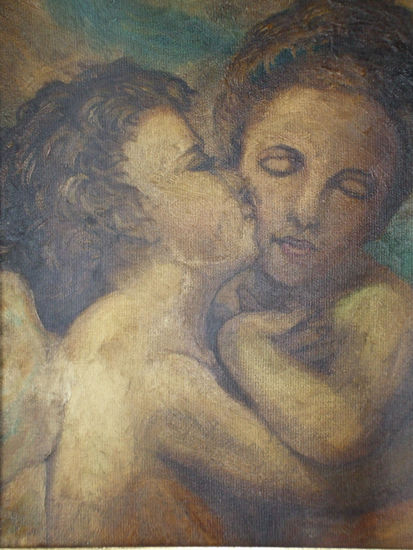 el beso Oil Canvas Figure Painting