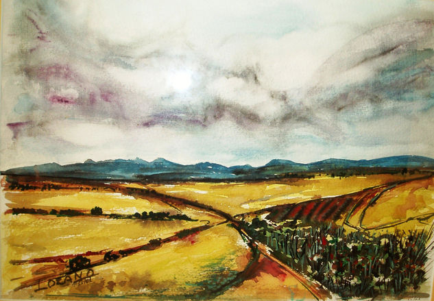 Llanos Acuarela Papel Paisaje