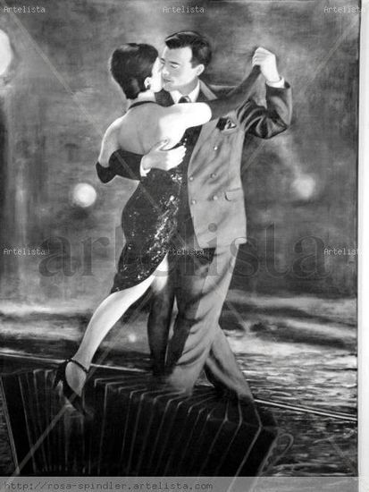 "tango en la noche porteña" Acrílico Lienzo Figura