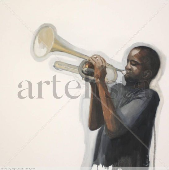 JAZZ MAN V Oil Canvas Portrait