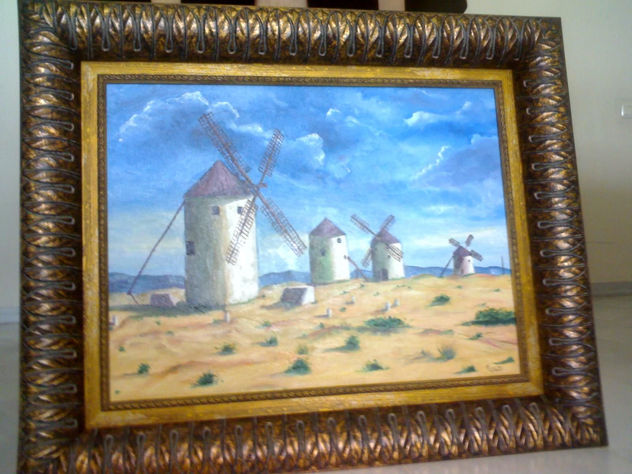 campo con molinos