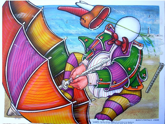 luchando contra el viento, la marea,las gaviotas y la maldita sombrilla que con el día ventoso no si