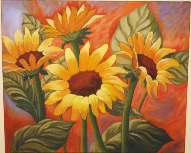 Girasoles Óleo Lienzo Floral