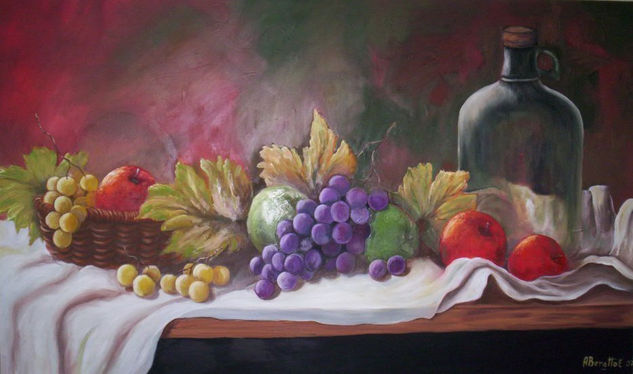 mantel con frutas Oil Canvas Still Life Paintings