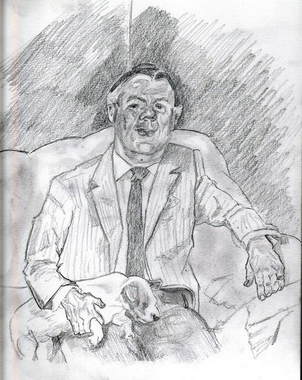 sobre otro retrato de Lucian freud con perro Pencil