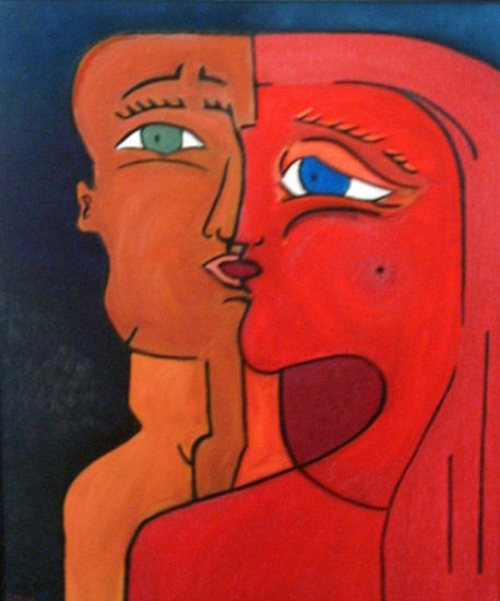 EL BESO Oil Canvas Figure Painting