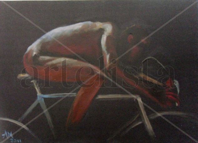 CICLISTA-Desnudo Oil Paper Nude Paintings