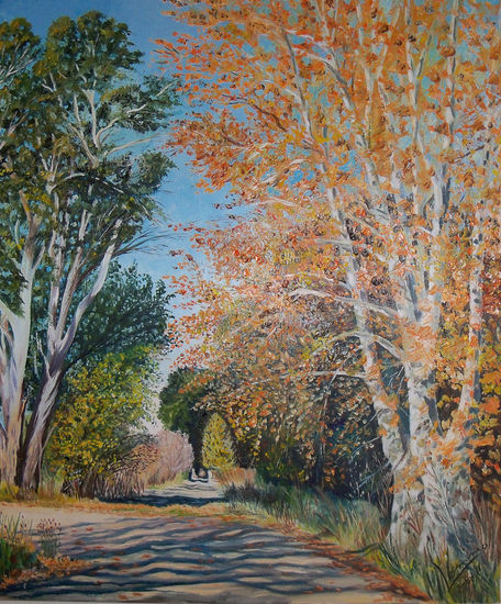 Camino a Biaus. Oil Canvas Landscaping