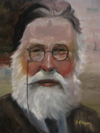 EL ABUELO JUAN Oil Panel Portrait